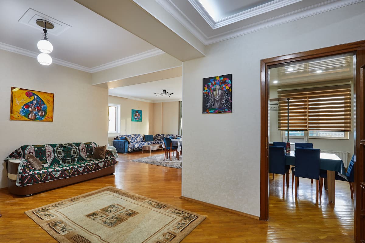 Elite Apartment | Living room | 51-inch flat-screen TV with cable channels