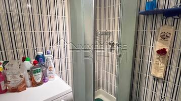Hair dryer, bidet, towels, soap
