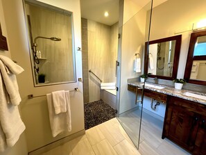 Hair dryer, towels