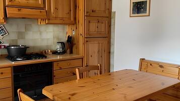 Kühlschrank, Ofen, Herdplatte, Wasserkocher mit Kaffee-/Teezubehör