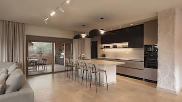 Luxury Villa, 6 Bedrooms, Private Pool, Partial Sea View | Private kitchen | Full-size fridge, microwave, oven, stovetop