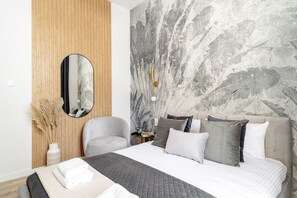 Leilighet – design | 1 soverom, skrivebord, strykejern/-brett og wi-fi (inkludert)