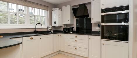 Fridge, dishwasher, electric kettle, toaster