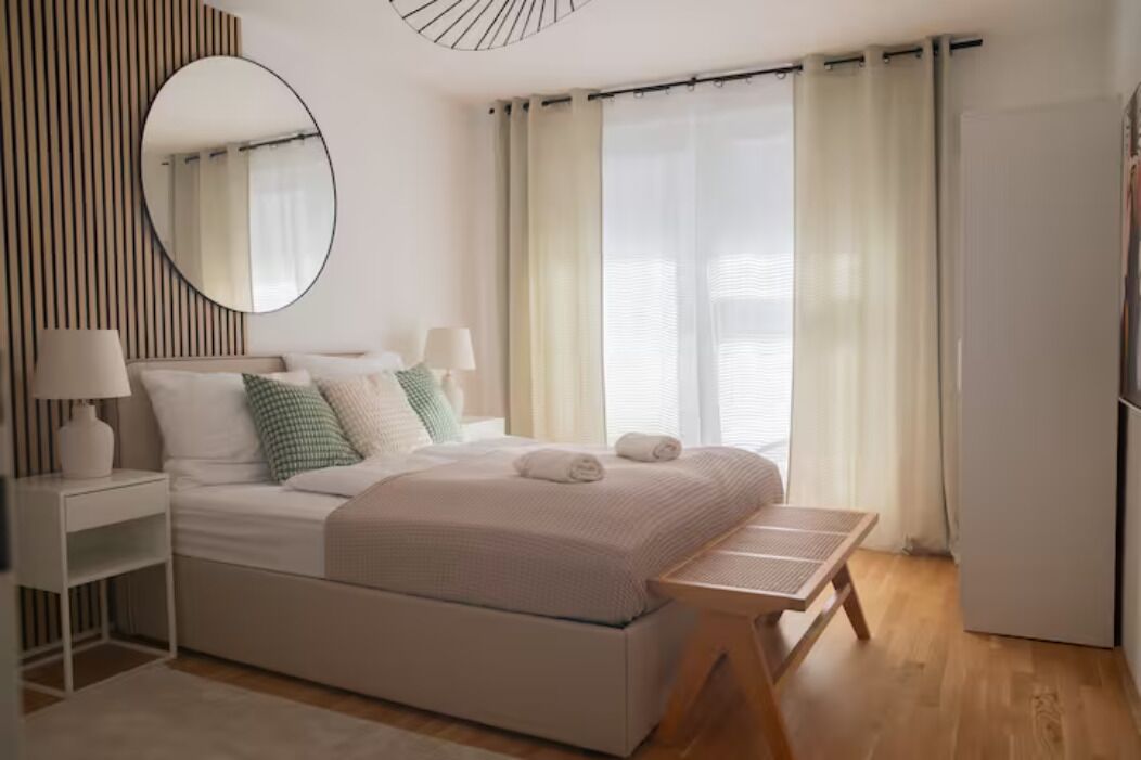 Individually decorated, individually furnished, desk, blackout curtains