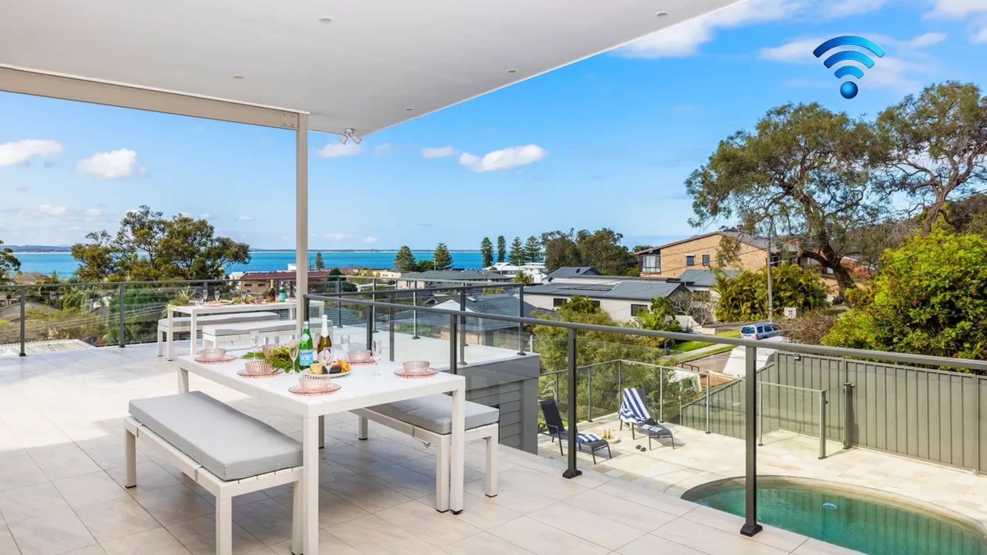 Coastal Breezes | Outdoor undercover entertaining area | Views | Swimming pool