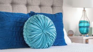 Premium bedding, individually decorated, individually furnished