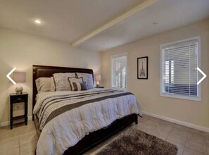 4 bedrooms, iron/ironing board, travel crib, bed sheets