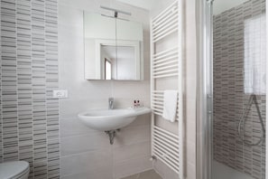 Dusche, Haartrockner, Handtücher