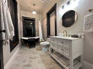 Hair dryer, towels