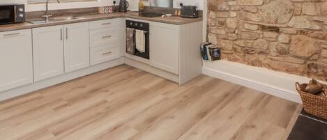 Fridge, dishwasher, electric kettle, toaster