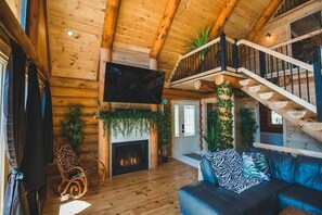 TV, fireplace, offices