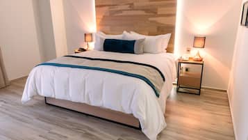 Suite junior, 1 cama King size | Ropa de cama de alta calidad y edredón