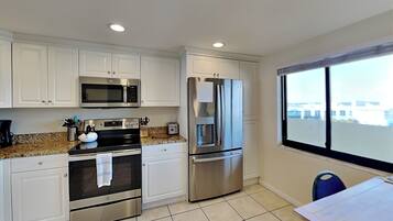 Condo, Multiple Beds, Pool Access, Ocean View | Private kitchen | Fridge, microwave, oven, stovetop