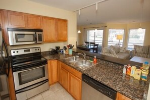 Oven, toaster, cookware/dishes/utensils