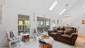 Smart TV, fireplace, video games, foosball