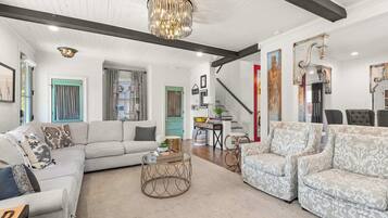 TV, fireplace, offices