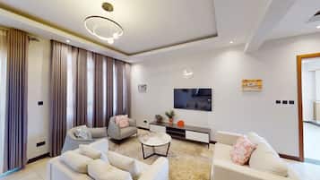 49-inch TV with cable channels, Netflix, streaming services