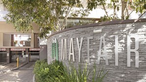 A building entrance with a sign reading "MAYYEARF". - Mayfair Luxury 212 (Cape Town)
