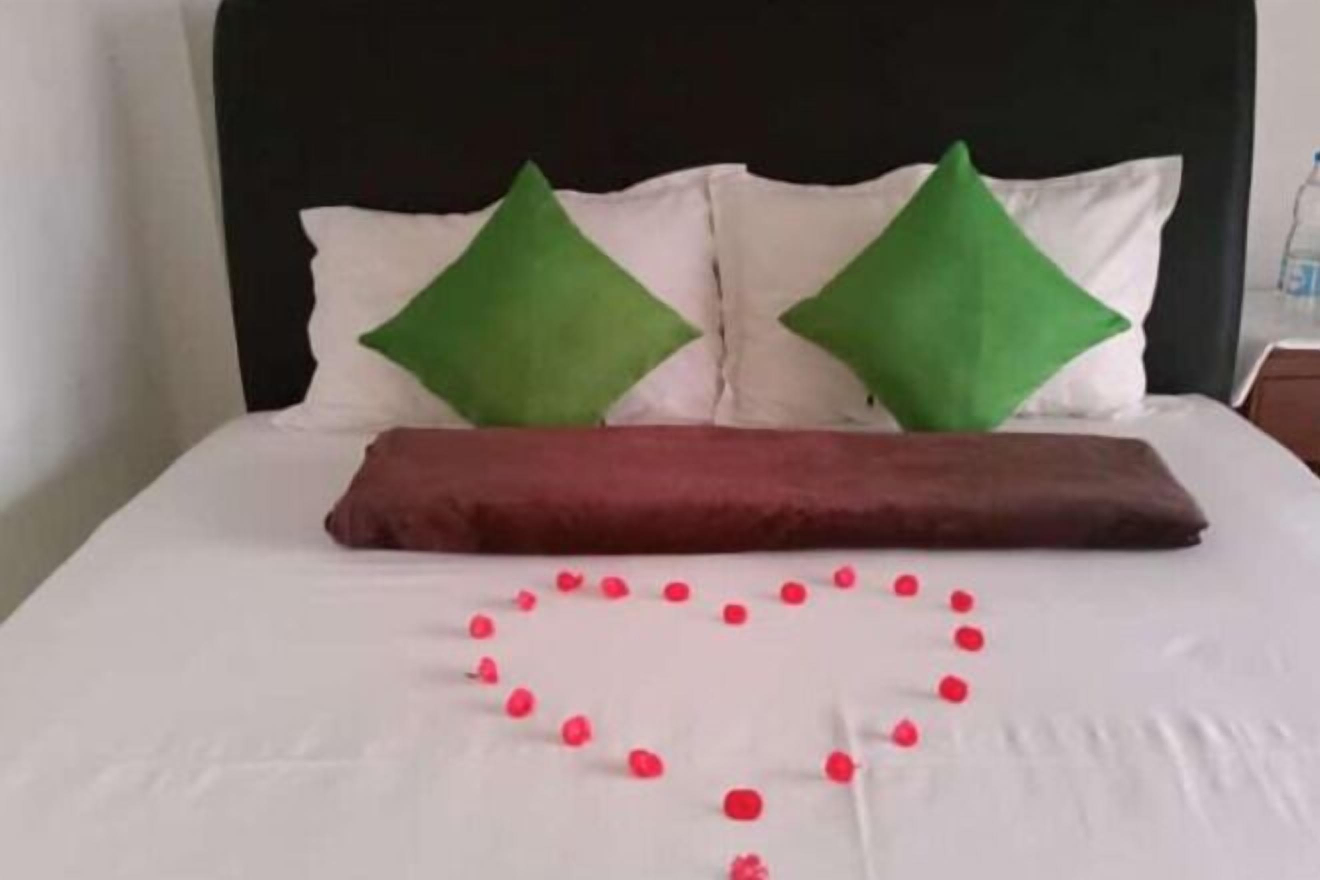 Premium bedding, desk, laptop workspace, bed sheets