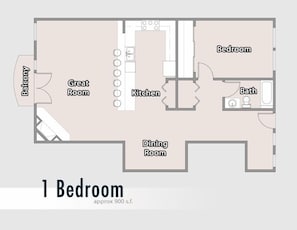 Condo, 1 Bedroom | Floor plan