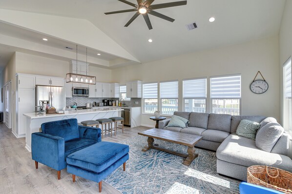 House (3 Bedrooms) | Interior - Steps to Ocean: Home w/ Deck in Crystal Beach! (Port Bolivar)