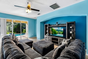 Luxury House | Living area | 40-inch flat-screen TV with digital channels