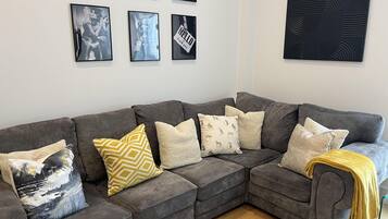 Apartment, 1 Queen Bed | Living area | Flat-screen TV
