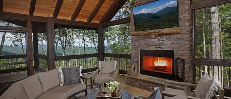 Smart TV, fireplace
