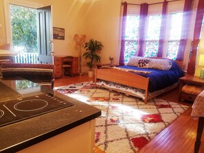 1 bedroom, desk, iron/ironing board, travel cot