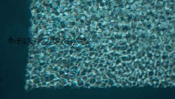 Outdoor pool, pool umbrellas