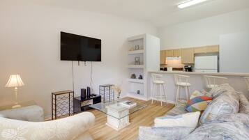 TV, DVD player, books