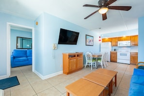 Condo, 1 Bedroom, Ocean View | Living area | Flat-screen TV