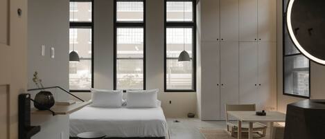 Literie hypoallergénique, rideaux occultants, fer et planche à repasser