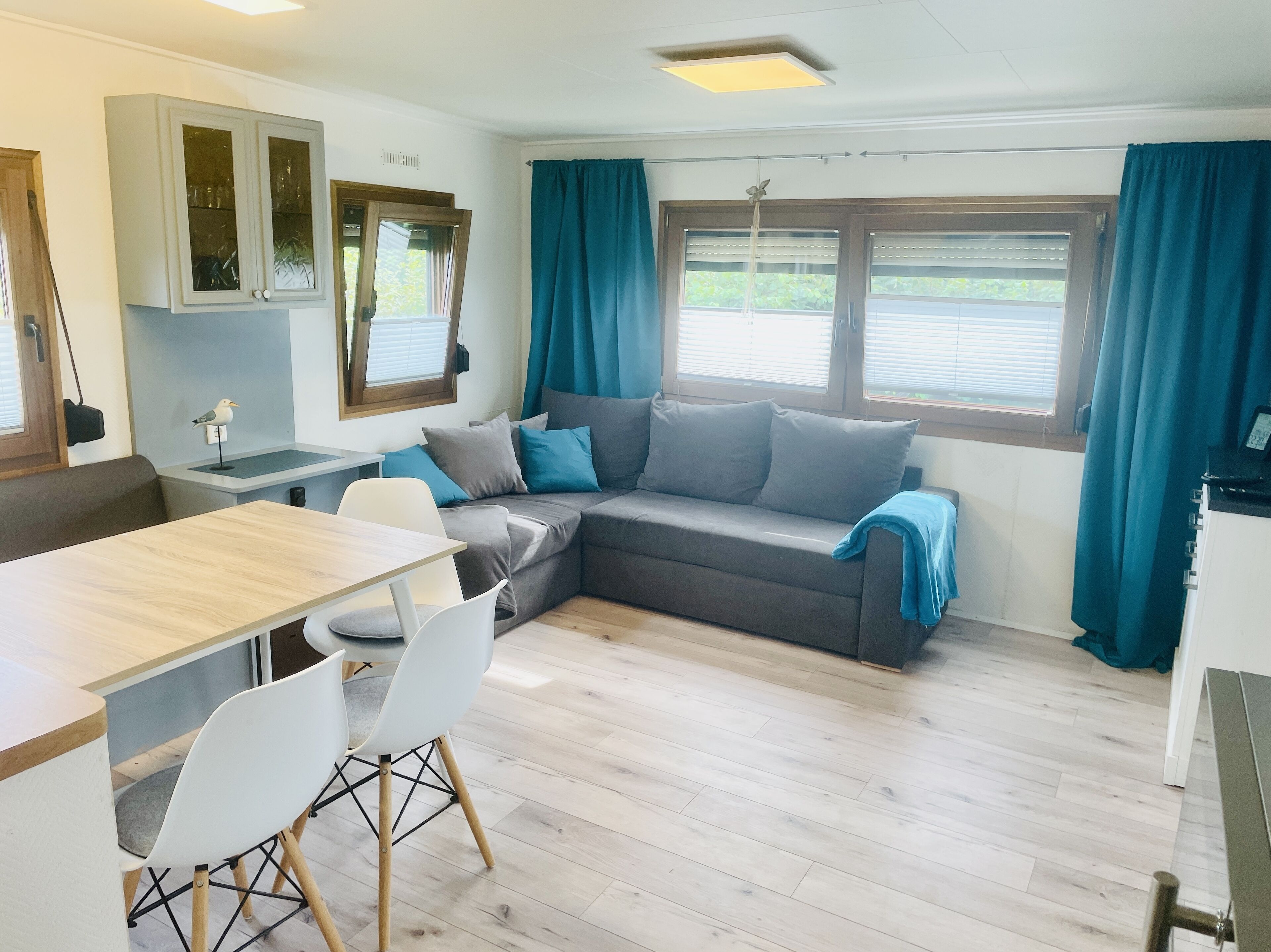 Flat-screen TV, DVD player