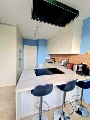 Full-sized fridge, microwave, oven, stovetop - Penthouse 3bedrooms w. Parking&3Terraces (Luxembourg City)