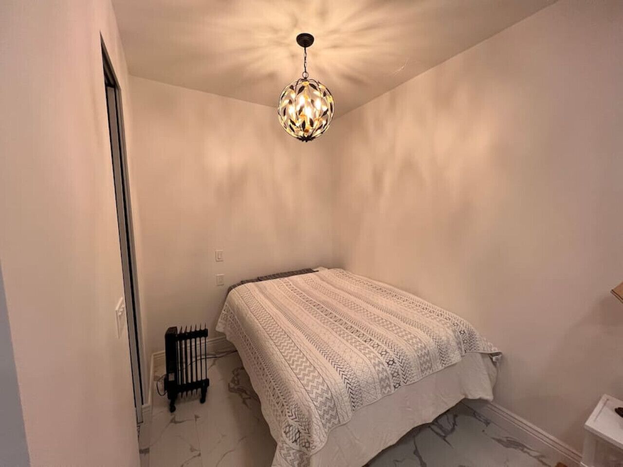 1 bedroom, desk, iron/ironing board, travel crib