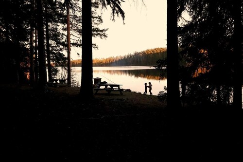 Cozy stuga with mountain & northern lights view