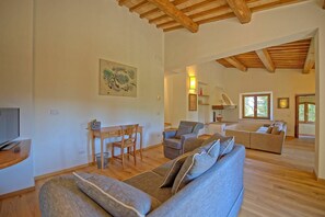 TV, fireplace - Villa Panizzi - San Gimignano ,Tuscany (San Gimignano)