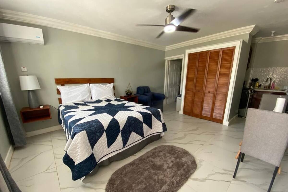 1 bedroom, blackout curtains, iron/ironing board, free WiFi