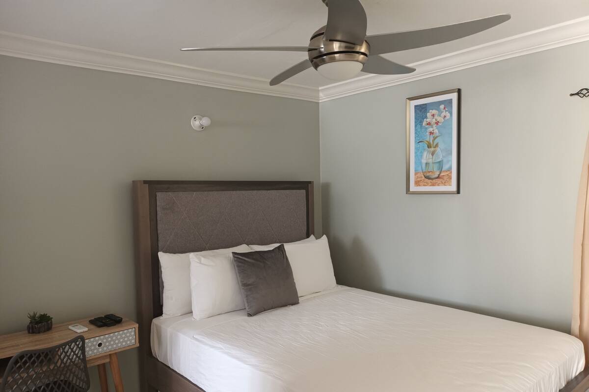 1 bedroom, blackout curtains, iron/ironing board, free WiFi