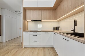 Apartment, 1 Bedroom, Balcony | Private kitchen | Microwave, dishwasher, coffee/tea maker, electric kettle - Moonlight Apartment by Renters (Wroclaw)