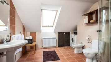Free toiletries, hair dryer, towels, toilet paper