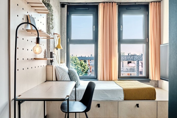 Basic Single Room | Desk, laptop workspace, blackout drapes, iron/ironing board