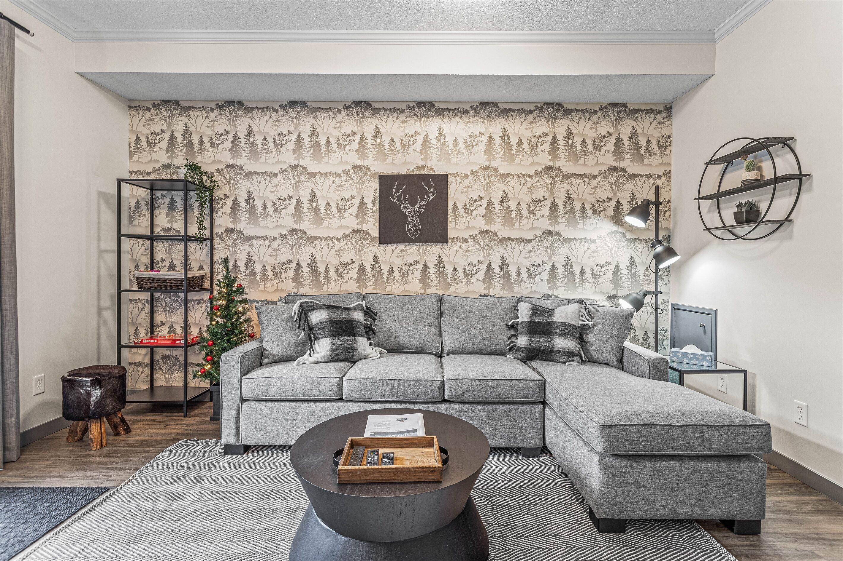 Smart TV, fireplace, video games