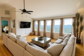 Smart TV, chimenea, videojuegos, libros