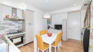 Apartment | Private kitchen | Fridge, microwave, oven, stovetop