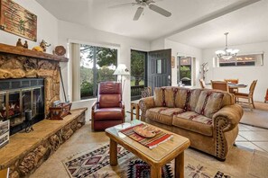 TV, fireplace, DVD player