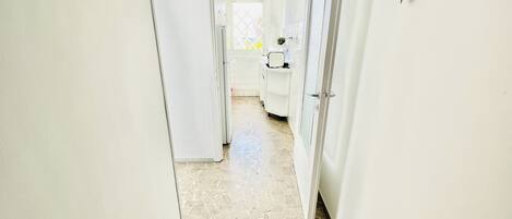 Shower, bidet, towels, soap