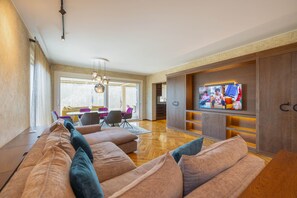 Deluxe Apartment, 2 Bedrooms | Living area | 30-inch flat-screen TV with satellite channels - Venice New Luxury Penthouse with parking (Mestre)