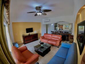 Condo, 2 Bedrooms | Living area | Smart TV, streaming services - Oceanview Condo Vela Vallarta 2 Bedroom Condo by RedAwning (Puerto Vallarta)